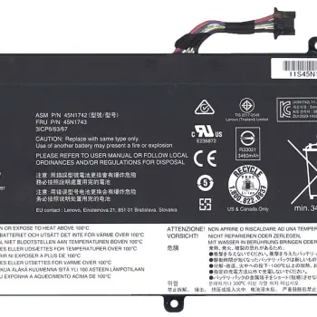 Аккумуляторная батарея для ноутбука Lenovo-IBM 45N1742 ThinkPad T550 11.4V Black 3460mAh Orig