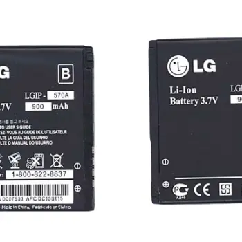 Аккумуляторная батарея для смартфона LG LGIP-570A KP500 Cookie 3.7V Black 900mAh 3.4Wh
