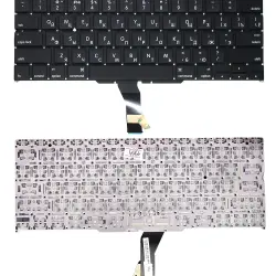 Клавіатура для ноутбука Apple MacBook Air 2011+ A1370 (2010, 2011 года), A1465 (2012, 2013, 2014, 2015 года) с подсветкой (Light) Black, (No Frame), RU (горизонтальный ентер)