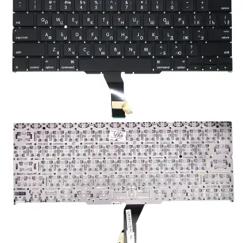 Клавіатура для ноутбука Apple MacBook Air 2011+ A1370 (2010, 2011 года), A1465 (2012, 2013, 2014, 2015 года) с подсветкой (Light) Black, (No Frame), RU (горизонтальный ентер)
