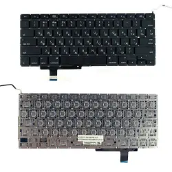 Клавіатура для ноутбука Apple MacBook Pro (A1297) с подсветкой (Light) Black, (No Frame), RU (горизонтальный ентер)