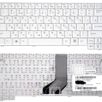 Клавіатура для ноутбука LG (X110, X120) White, RU
