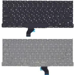 Клавіатура для ноутбука Apple MacBook Pro 13" Retina A1502 (2013, 2014, 2015 года) с подсветкой (Light) Black, (No Frame), RU (горизонтальный ентер)