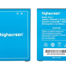 Акумуляторна батарея для смартфону Highscreen Pure F Boost 3.7V Black 6000mAh 22.2Wh