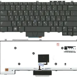 Клавиатура для ноутбука Dell Latitude (E4300) с указателем (Point Stick), с подсветкой (Light), Black, RU
