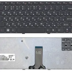 Клавиатура для ноутбука Lenovo IdeaPad (Y480) Black, (Black Frame), RU