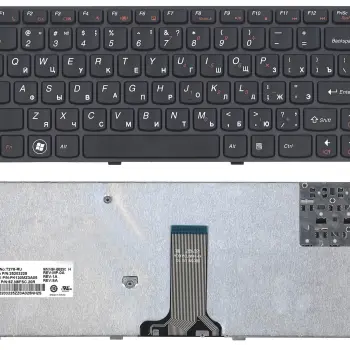 Клавиатура для ноутбука Lenovo IdeaPad (Y480) Black, (Black Frame), RU