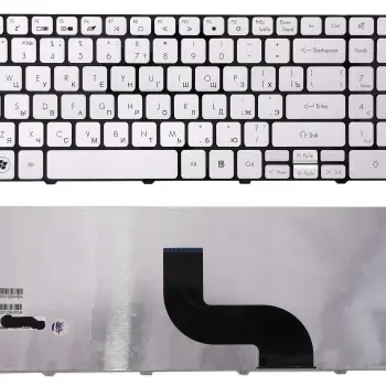Клавиатура для ноутбука Acer Packard Bell (TM81, TM82, TM86, TM87, TM89, TM94) Silver, (No Frame) RU