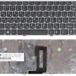 Клавиатура для ноутбука Lenovo IdeaPad (Z450, Z460, Z460A, Z460G) Black, (Gray Frame), RU