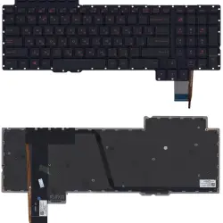 Клавіатура для ноутбука Asus ROG (G752) с подсветкой (Light), Black, (No Frame) RU