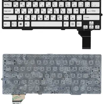 Клавіатура для ноутбука Sony (SVS13) с подсветкой (Light), Silver, (No Frame) RU
