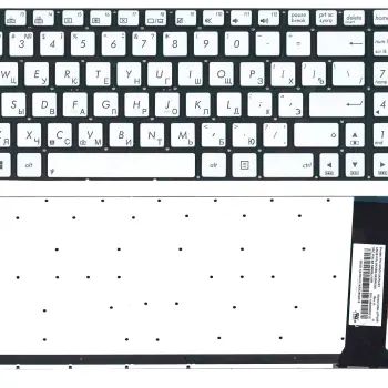 Клавіатура для ноутбука Asus (N550) с подсветкой (Light), Silver, (No Frame) RU/EN