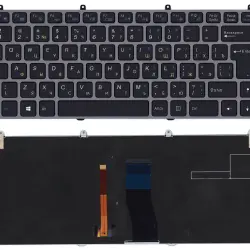 Клавіатура для ноутбука Clevo (W230) Black, (Silver Frame) RU