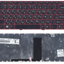 Клавіатура для ноутбука Lenovo IdeaPad (V380) Black, (Red Frame), RU