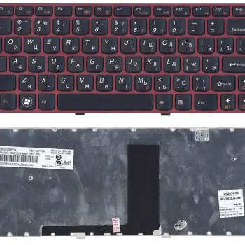 Клавіатура для ноутбука Lenovo IdeaPad (V380) Black, (Red Frame), RU