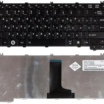 Клавіатура для ноутбука Toshiba Satellite (C600, C640, C645, C645D, L600, L600D, L630, L635, L640, L640D, L645, L645D, L745, L745D, L700, L700D, L700-T23R, L700-C305B, L735) Black, RU (вертикальный ентер)