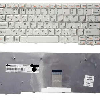 Клавиатура для ноутбука Lenovo IdeaPad (S10-3, S10-3S) White, RU Шлейф вертикальный