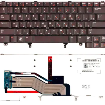 Клавіатура для ноутбука Dell Latitude (E5420, E6220, E6320, E6420, E6430, E6620), с подсветкой (Light), Black, RU/EN