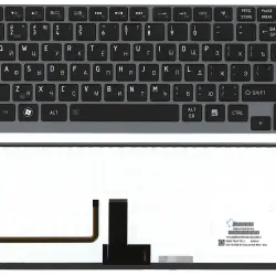 Клавиатура для ноутбука Toshiba Satellite (U900, U920T, U840, U800) с подсветкой (Light), Black, (Gray Frame) RU