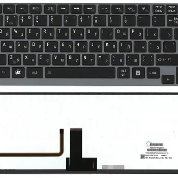 Клавиатура для ноутбука Toshiba Satellite (U900, U920T, U840, U800) с подсветкой (Light), Black, (Gray Frame) RU