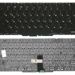 Клавіатура для ноутбука Apple MacBook Air 2010+ A1370 (2010, 2011 года), A1465 (2012, 2013, 2014, 2015 года) Black, (No Frame), RU (горизонтальный ентер)