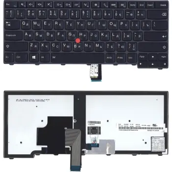 Клавиатура для ноутбука Lenovo ThinkPad Edge (T440, T440P, T440S), с указателем (Point Stick) Black, Black Frame, RU