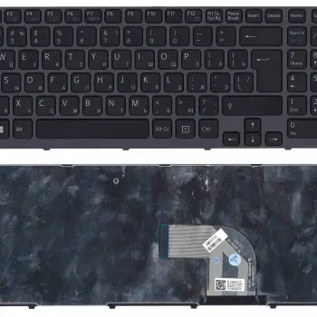 Клавиатура для ноутбука Sony Vaio (SVE15) Black, (Silver Frame) RU