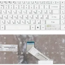 Клавіатура для ноутбука Gateway NV55S, NV57H, NV75S, NV77H White, (No Frame), RU