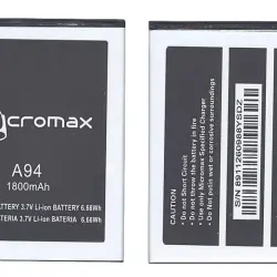 Акумуляторна батарея для смартфону Micromax 8911260988YSDZ A94 3.7V White 1800mAh 6.66Wh