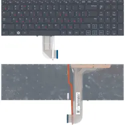 Клавиатура для ноутбука Samsung (RF710, RF711, RC730) с подсветкой (Light), Black, (No Frame) RU