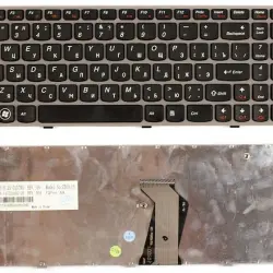 Клавиатура для ноутбука Lenovo IdeaPad (Z560, Z565, G570, G770) Black, (Gray Frame), RU