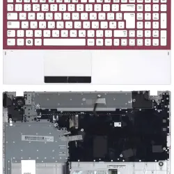 Клавиатура для ноутбука Samsung (300V5A) White, (White TopCase), (Red Frame), RU