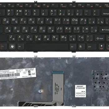 Клавіатура для ноутбука Lenovo IdeaPad (Y470) Black, (Black Frame), RU