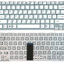 Клавиатура для ноутбука Sony (SVE14A) White, (No Frame) RU Белая с голубым