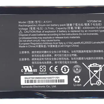 Акумуляторна батарея для планшета Acer KT.0010M.004 Iconia Tab8 A1311 (A1-830) 3.7V Black 4300mAh Orig