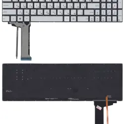 Клавіатура для ноутбука Asus (N551) с подсветкой (Light), Gray, (No Frame) RU