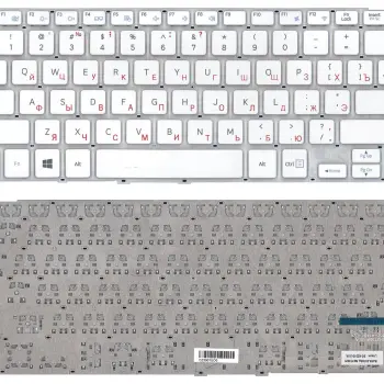 Клавіатура для ноутбука Samsung (NP915S3) White, (No Frame), RU