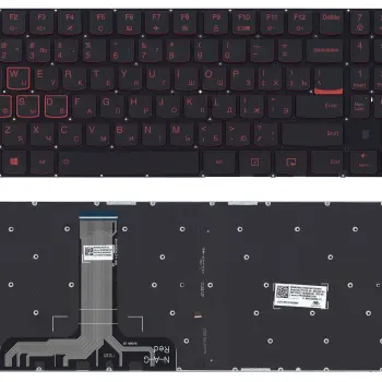 Клавіатура для ноутбука Lenovo Legion (Y520, Y520-15IKB) Black с подсветкой (Red Light), (No Frame), RU