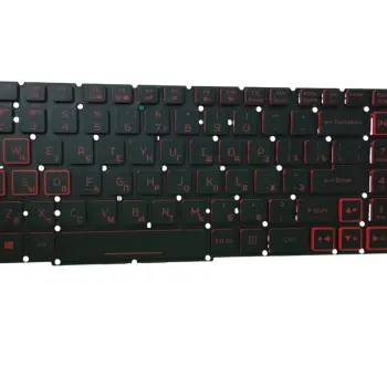 Клавіатура для ноутбука Acer Nitro 5 AN515-54 с подсветкой (Light Red), Black, (No Frame), RU