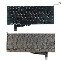 Клавіатура для ноутбука Apple MacBook Pro (A1286) (2011, 2012 года) с подсветкой (Light), Black, (No Frame), без (SD), RU (горизонтальный ентер)