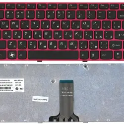 Клавіатура для ноутбука Lenovo IdeaPad (Z470, G470Ah, G470GH, Z370) Black, (Red Frame), RU