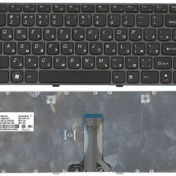 Клавіатура для ноутбука Lenovo IdeaPad (G480), Black, (Black Frame), RU