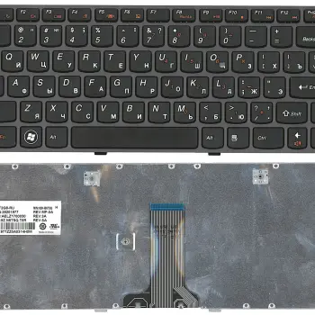 Клавіатура для ноутбука Lenovo IdeaPad (G480), Black, (Black Frame), RU