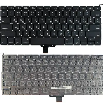 Клавіатура для ноутбука Apple MacBook Pro (A1278) Black, (No Frame), RU (горизонтальный ентер)