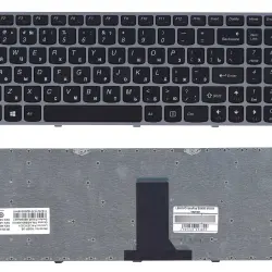 Клавіатура для ноутбука Lenovo IdeaPad (B5400, M5400) Black, (Silver Frame), RU