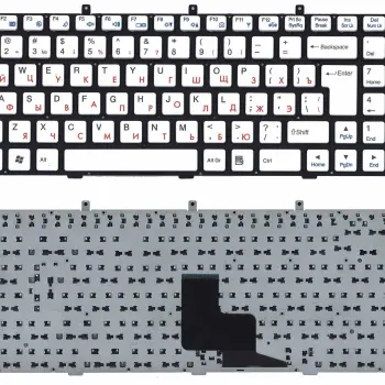 Клавіатура для ноутбука DNS (W765S) White, (No Frame) RU