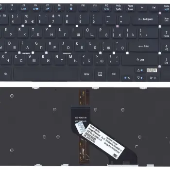 Клавиатура для ноутбука Acer Aspire 5755, 5755G, 5830, 5830G, 5830T, 5830TG с подсветкой (Light), Black, (No Frame), RU