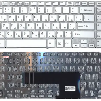 Клавіатура для ноутбука Sony (FIT 15, SVF15) с подсветкой (Light), White, (No Frame) RU