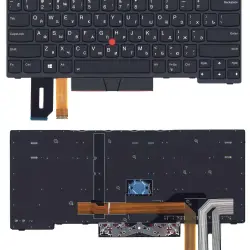 Клавиатура для ноутбука Lenovo ThinkPad E480 с подсветкой (Light), с указателем (Point Stick), Black, (Black Frame), RU