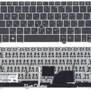 Клавіатура для ноутбука HP Elitebook (2170P) с указателем (Point Stick), Black, (Gray Frame) RU